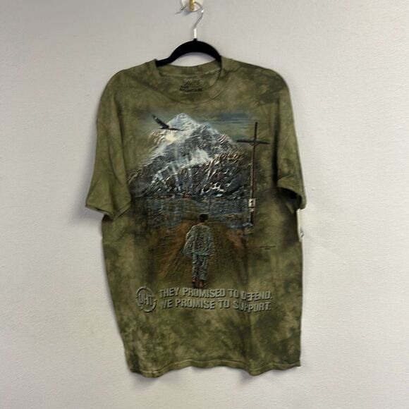 The Mountain Men Green Tie Dye OHT Operation Hat Trick Graphic T-Shirt Large NWT - Picture 1 of 7
